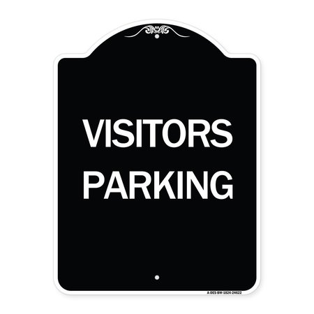 SIGNMISSION Parking Lot Visitors Parking Heavy-Gauge Aluminum Architectural Sign, 24" x 18", BW-1824-24622 A-DES-BW-1824-24622